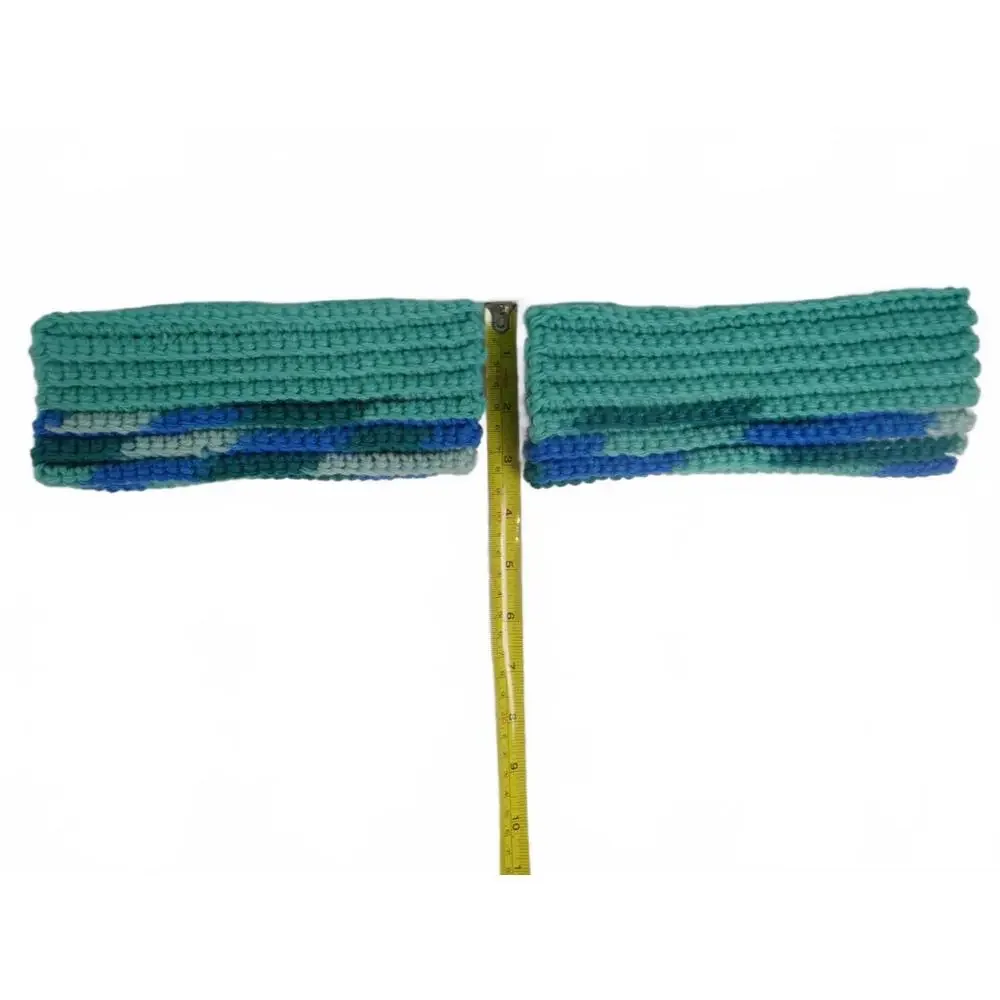Handmade Crochet Handwarmers in Blue and Green‎ Lot 4
